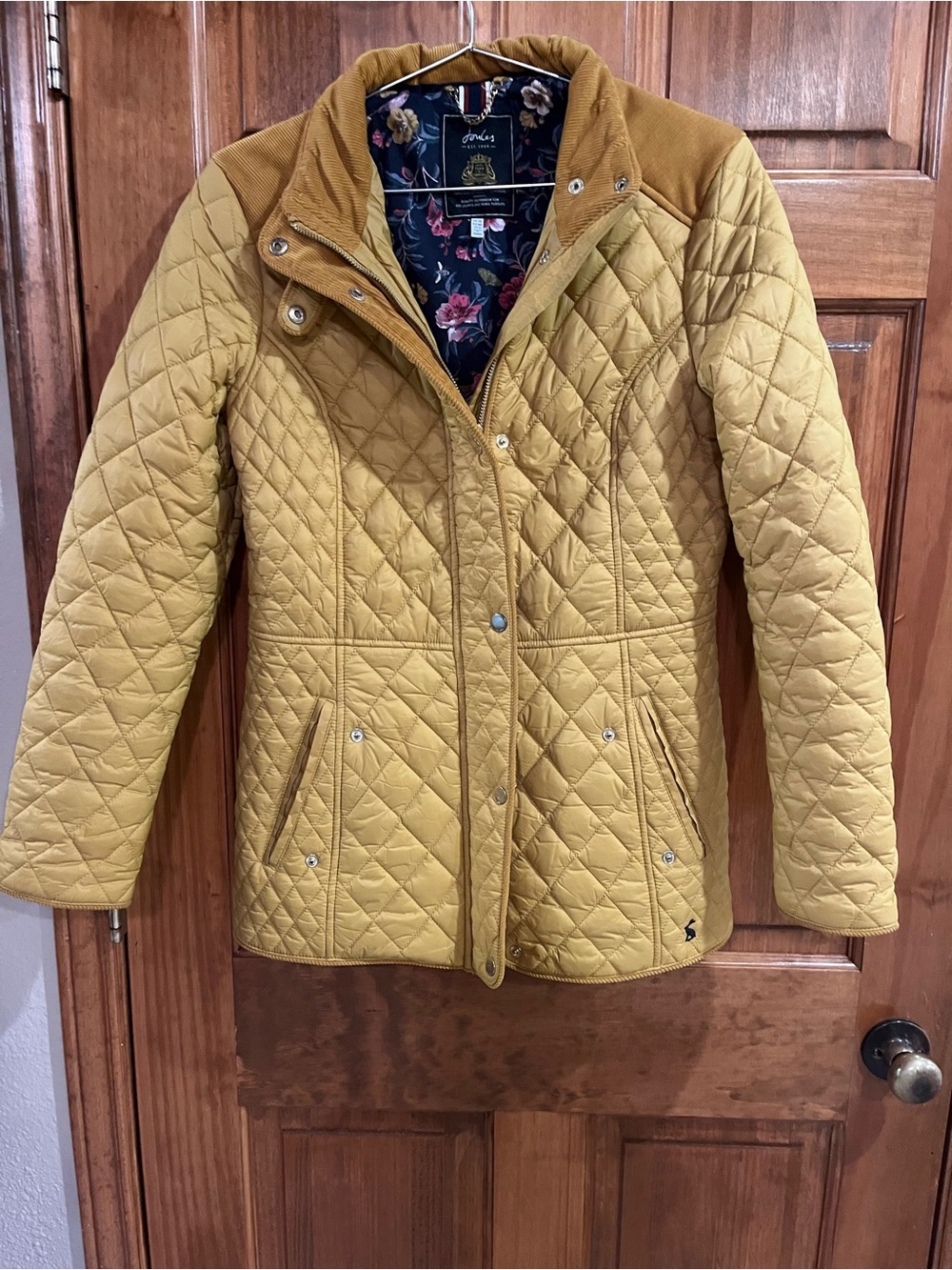 Joules Quilted Mustard Yellow Puffer Jacket